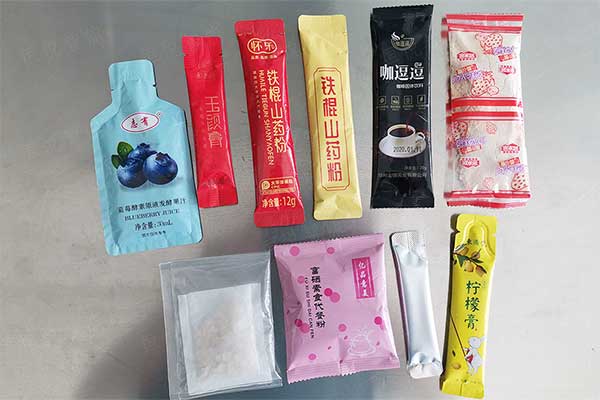 全自动豆浆粉包装机可实现背封长条袋型，三边封、圆角袋型等精美包装